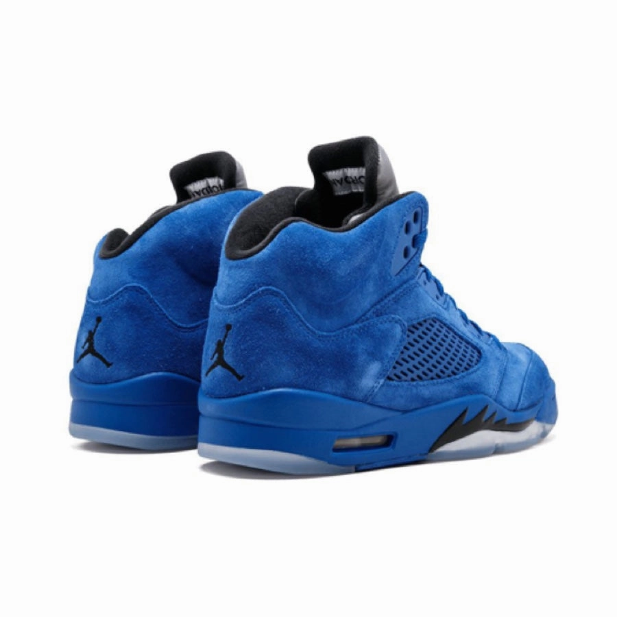Air Jordan 5 Retro Blue Suede Game Royal Black Basketball Shoes