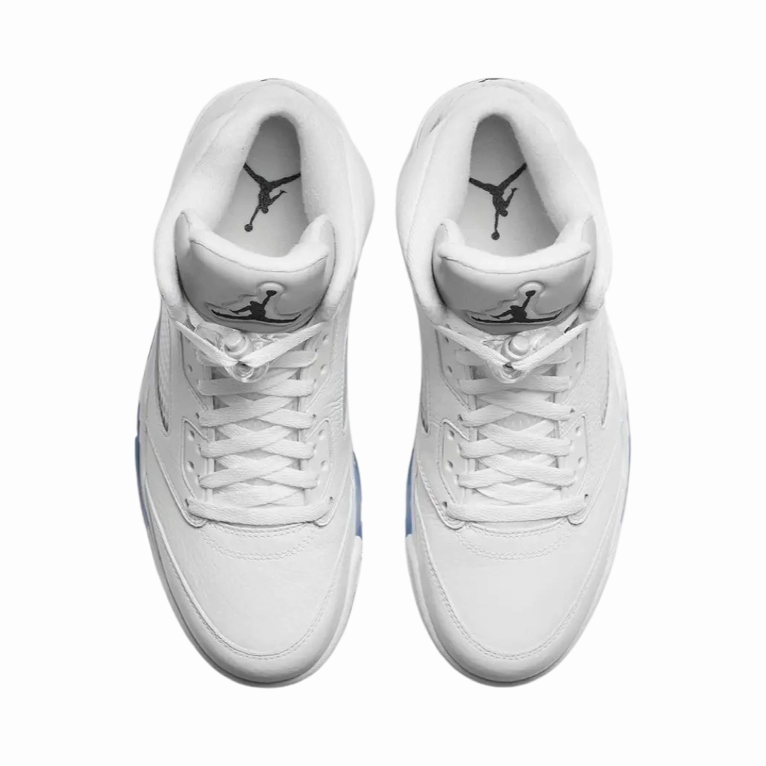 Air Jordan 5 Retro White Metallic Silver Retro Sneakers
