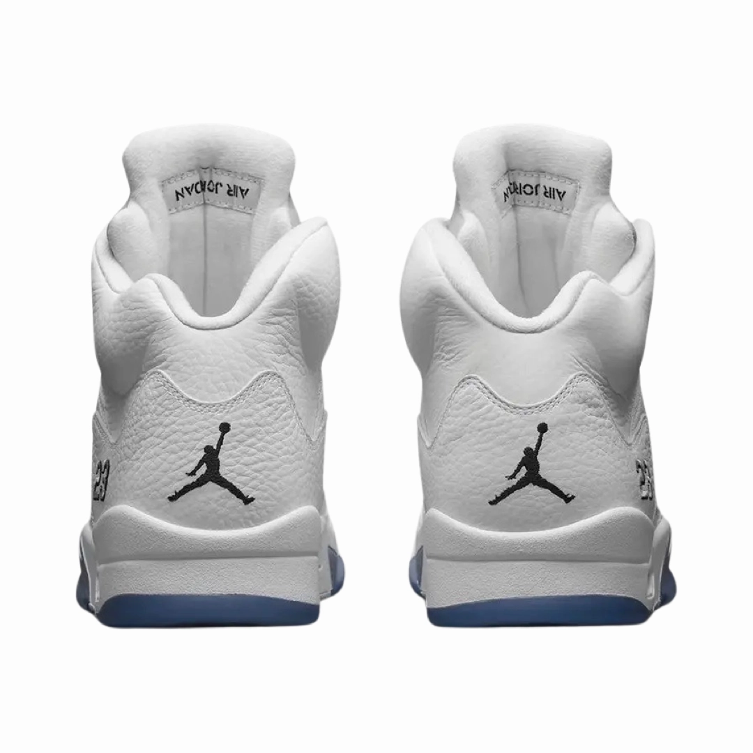 Air Jordan 5 Retro White Metallic Silver Retro Sneakers