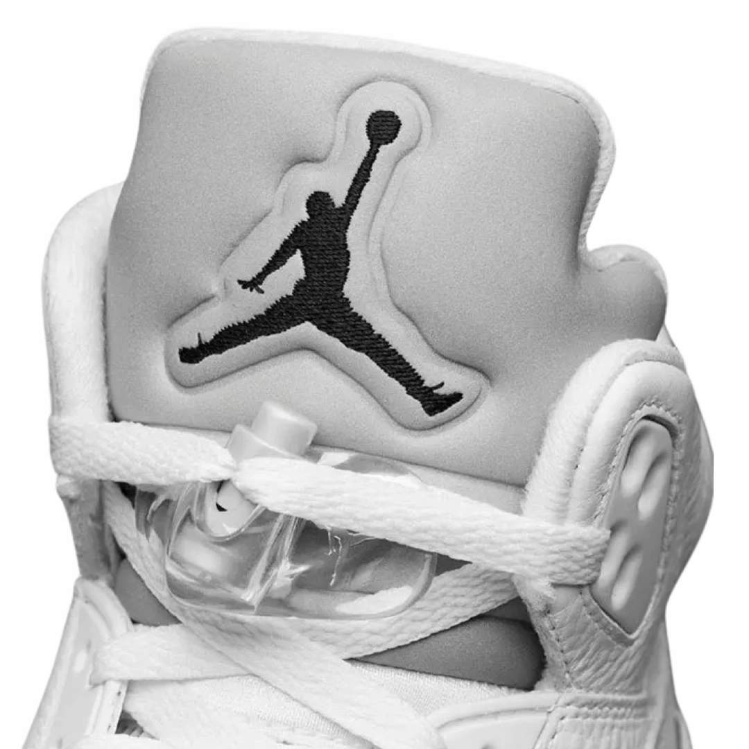 Air Jordan 5 Retro White Metallic Silver Retro Sneakers
