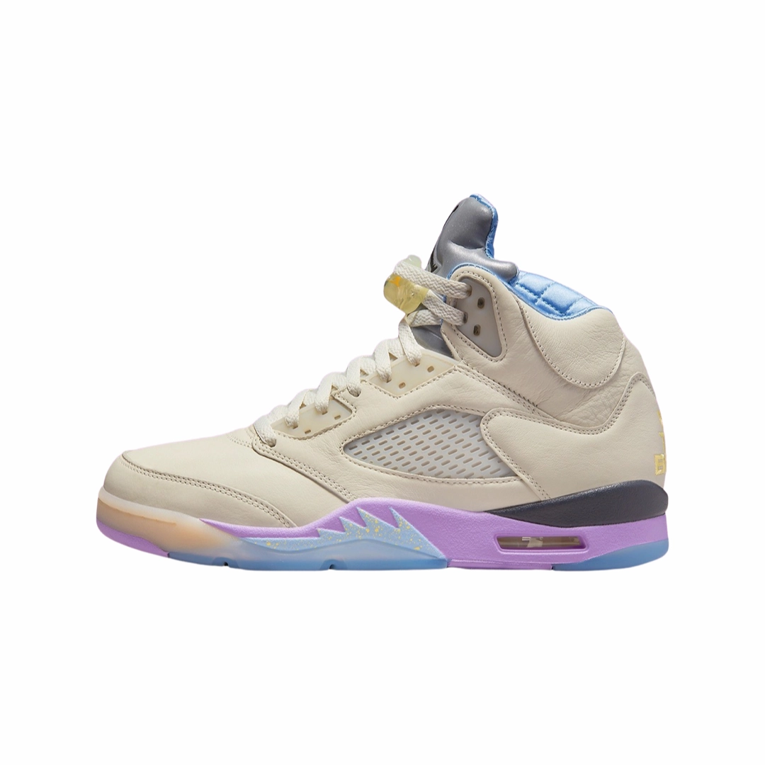 Air Jordan 5 SP We The Best Sail Washed Yellow Violet Star Air Jordan basketball shoes with classic look