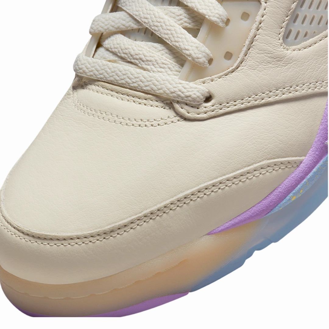 Air Jordan 5 SP We The Best Sail Washed Yellow Violet Star Basketball Shoes