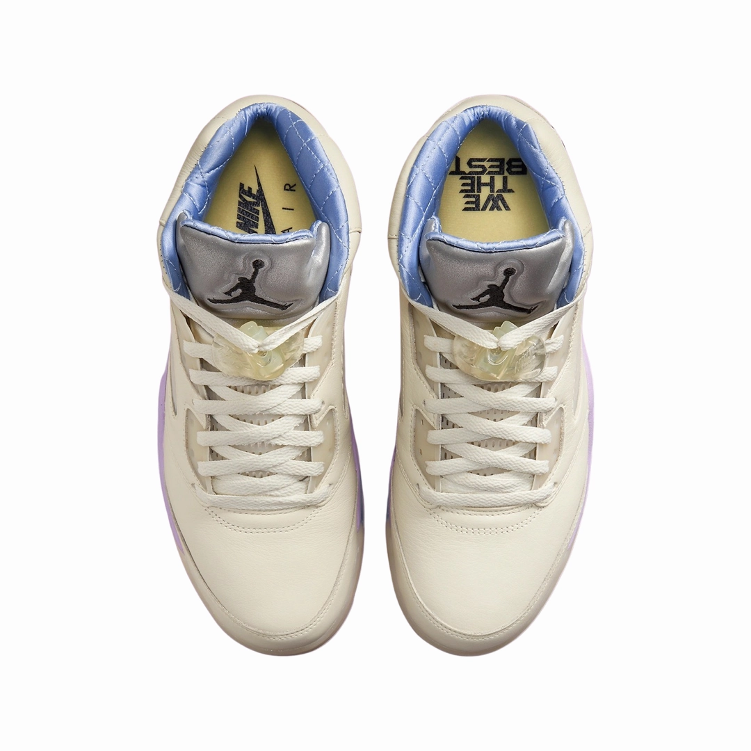 Air Jordan 5 SP We The Best Sail Washed Yellow Violet Star Basketball Shoes