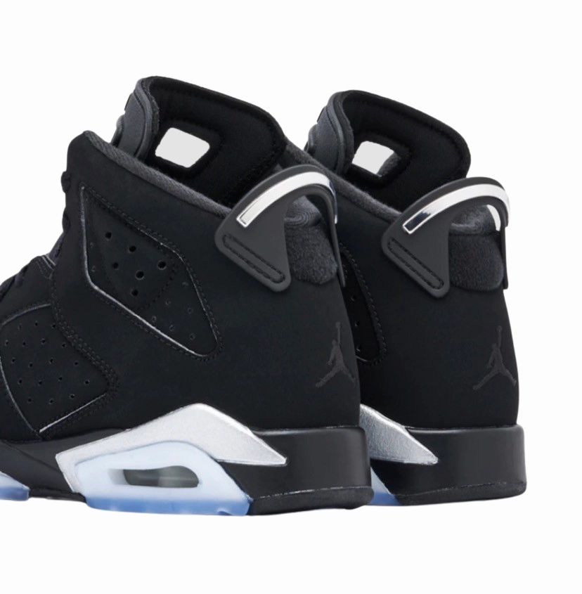 Air Jordan 6 GS Black Metallic Silver Black Basketball Shoes