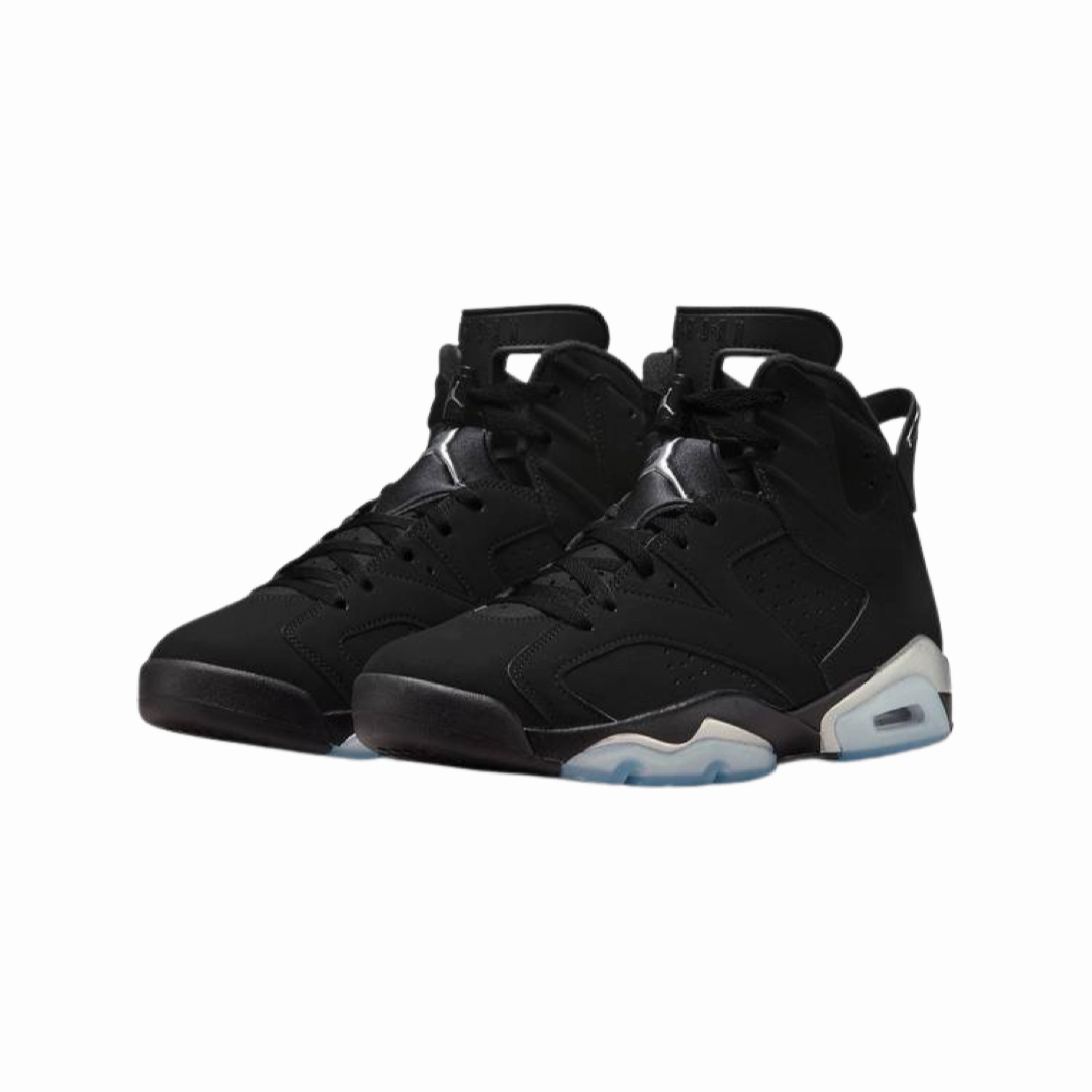 Air Jordan 6 Retro Black Metallic Silver Black Basketball Shoes