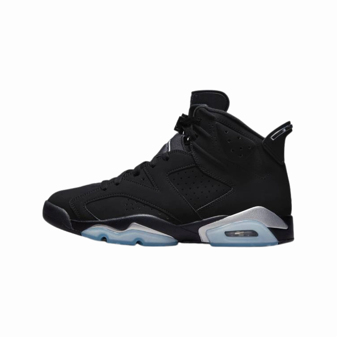 Air Jordan 6 Retro Black Metallic Silver Black Air Jordan basketball shoes with classic look