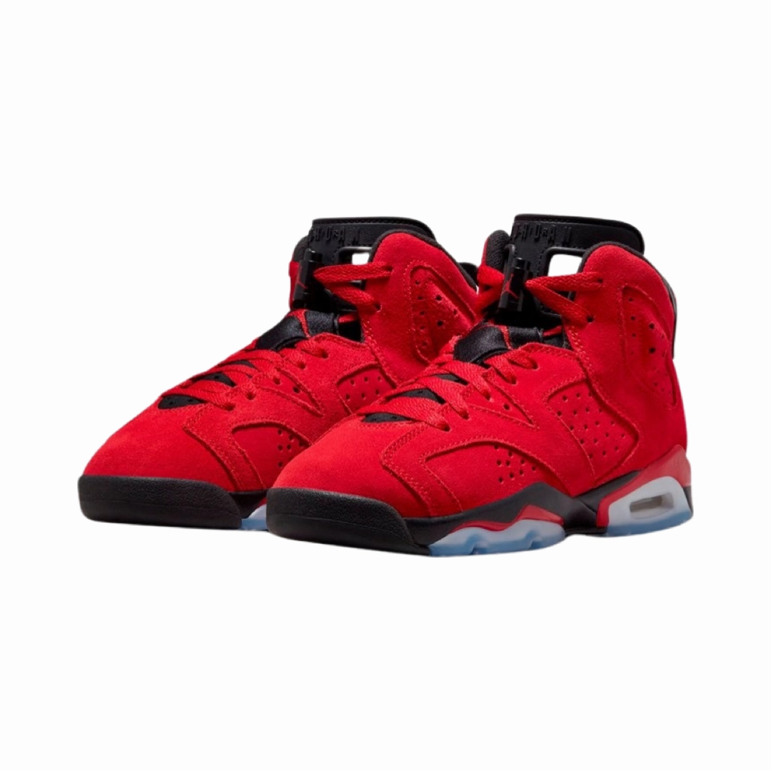 Air Jordan 6 Retro GS Toro Bravo Varsity Red Black Grade School 384665-600 Basketball Shoes