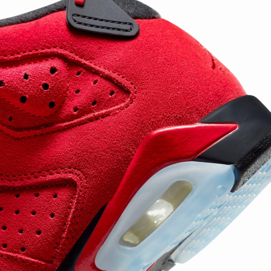 Air Jordan 6 Retro GS Toro Bravo Varsity Red Black Grade School 384665-600 Basketball Shoes