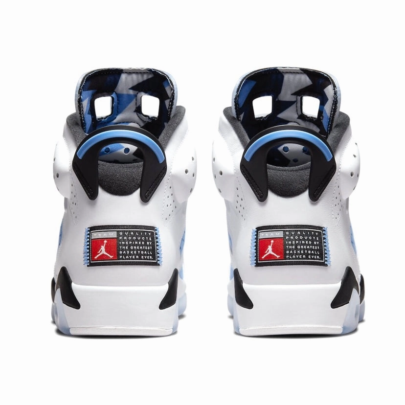Air Jordan 6 Retro UNC University Blue White College Navy Black Basketball Shoes