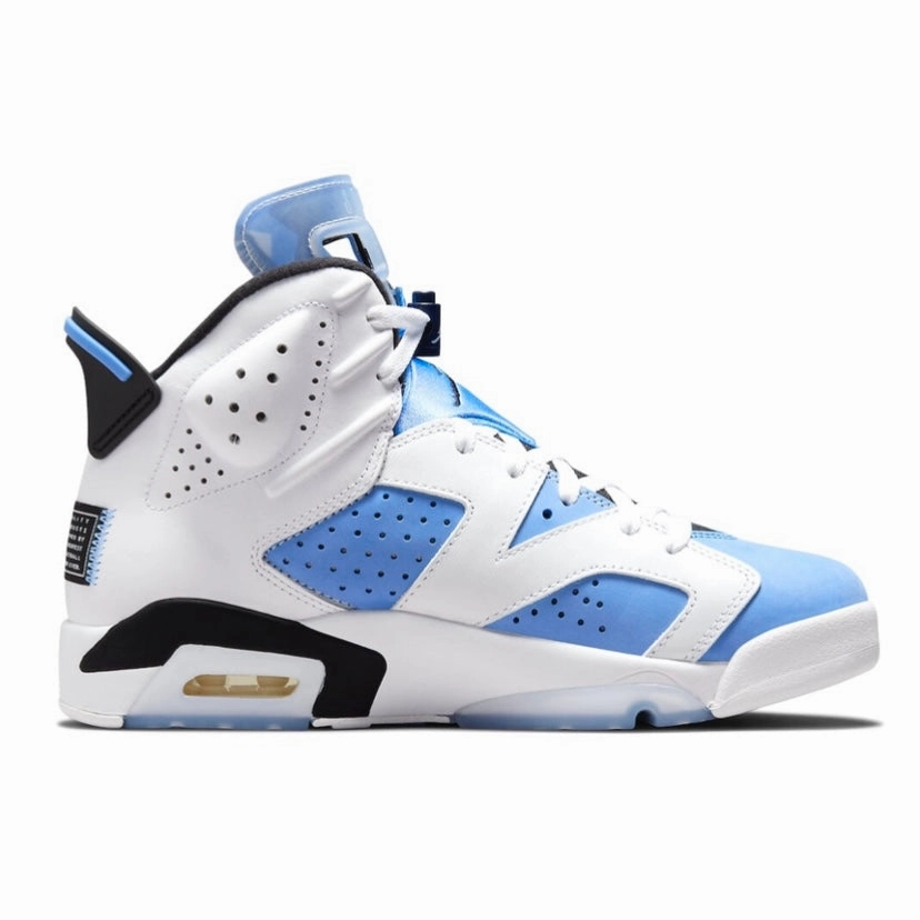 Air Jordan 6 Retro UNC University Blue White College Navy Black Basketball Shoes