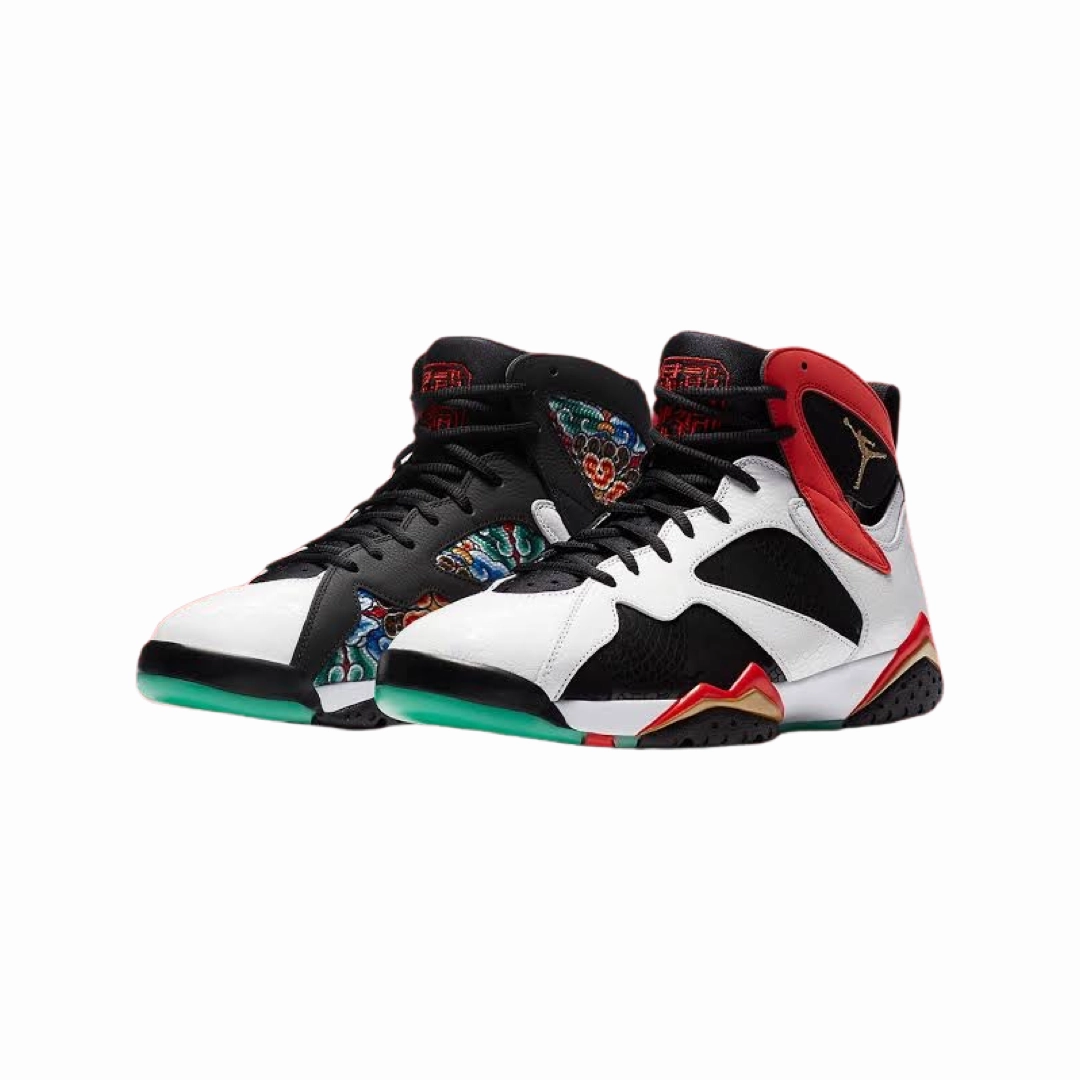 Air Jordan 7 Greater China White Chile Red Black Metallic Gold Basketball Shoes