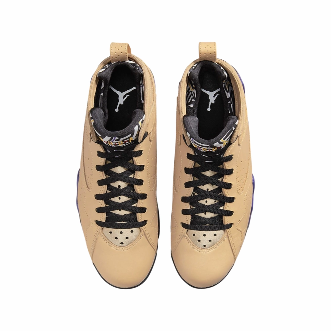 Air Jordan 7 Retro Vachetta Tan Shimmer Black Sapphire Basketball Shoes