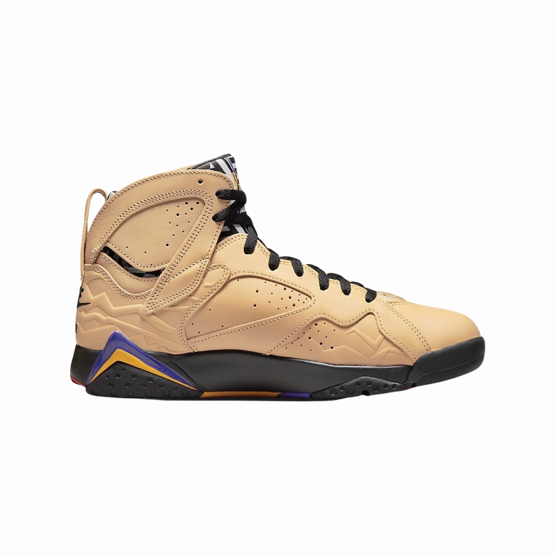 Air Jordan 7 Retro Vachetta Tan Shimmer Black Sapphire Basketball Shoes