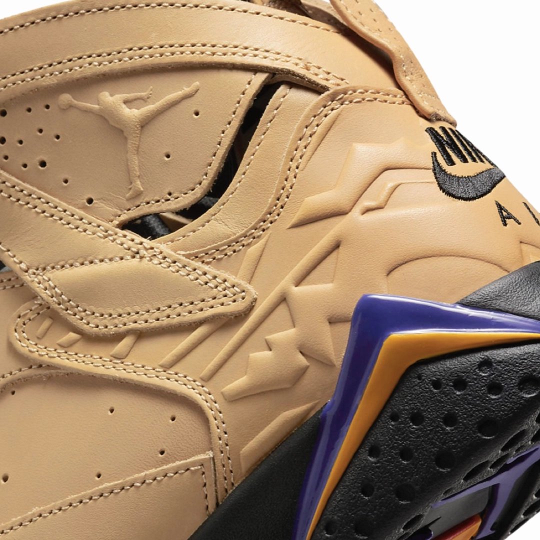 Air Jordan 7 Retro Vachetta Tan Shimmer Black Sapphire Basketball Shoes