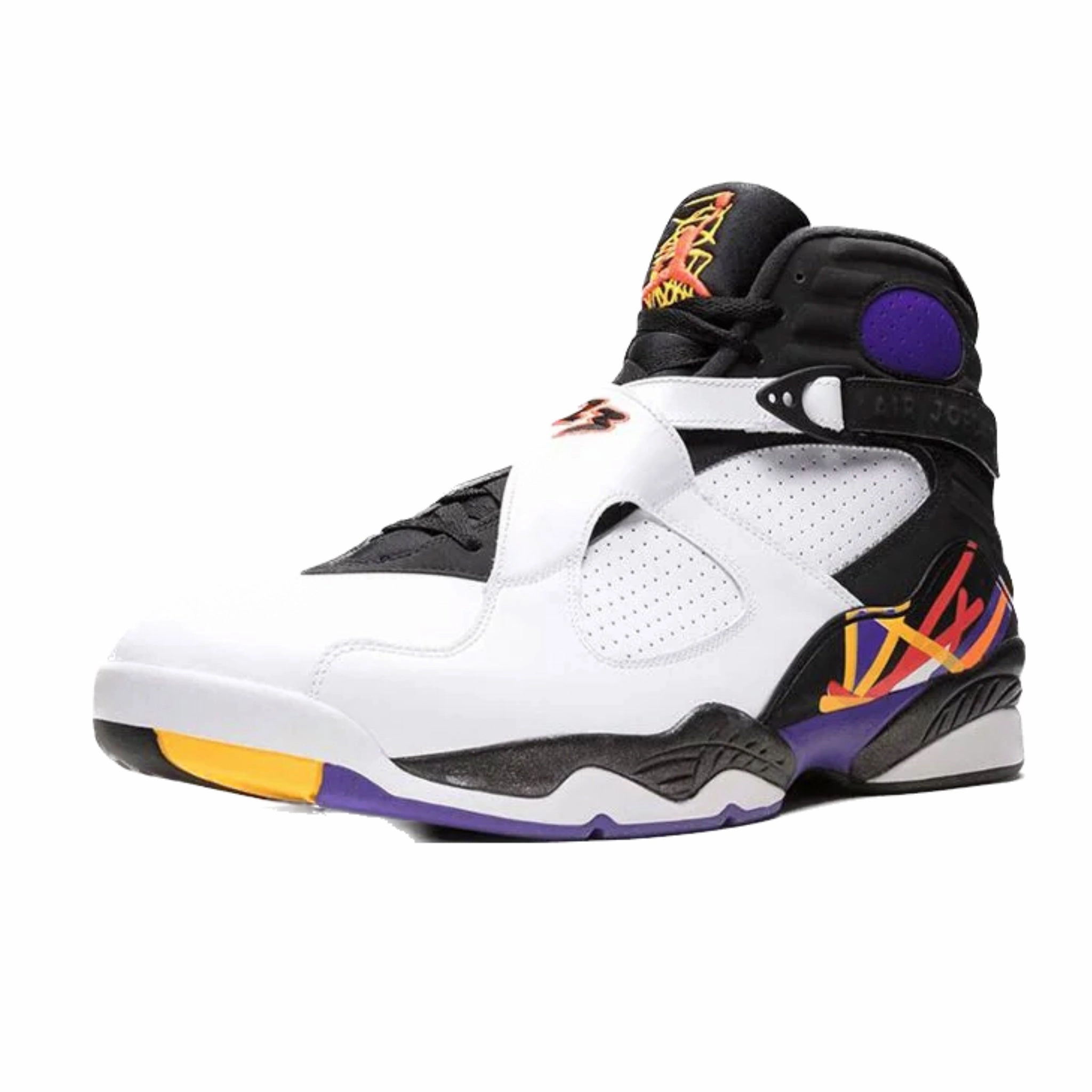 Air Jordan 8 Retro Three Peat White Infrared 23 Black Bright Concord Basketball Shoes