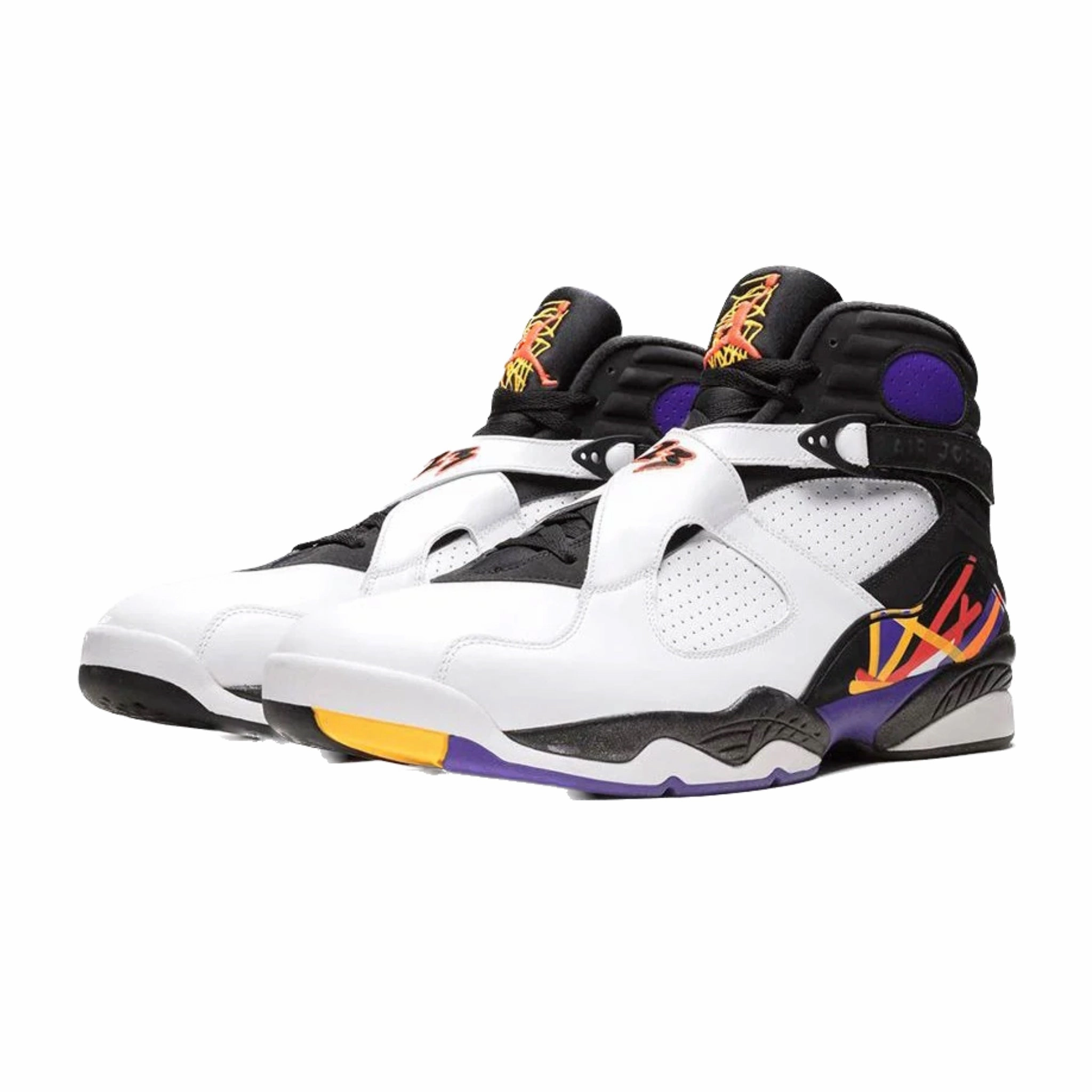Air Jordan 8 Retro Three Peat White Infrared 23 Black Bright Concord Basketball Shoes