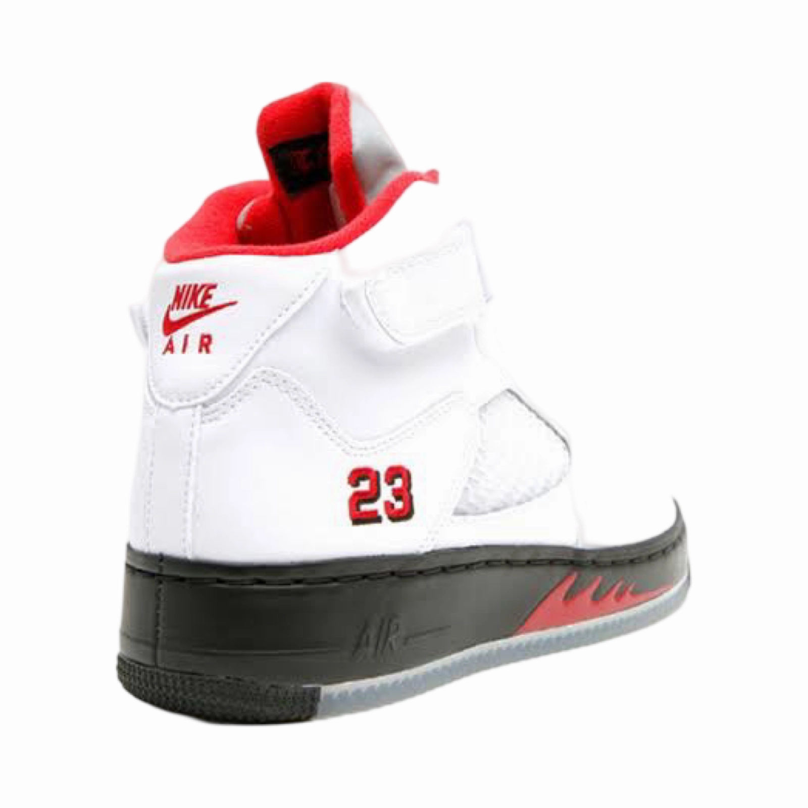 Air Jordan Force 5 Fusion AJF5 White Varsity Red Black 2008 Basketball Shoes