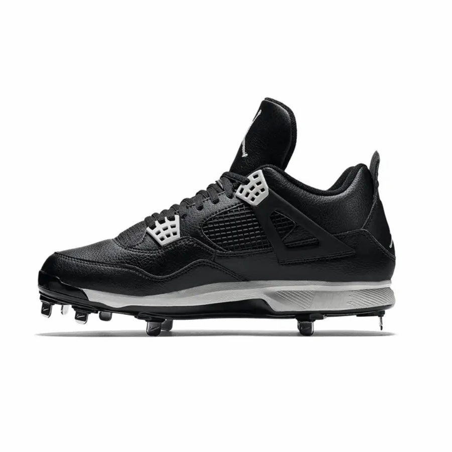 Air Jordan Retro 4 Metal Cleats Black Tech Grey Air Jordan basketball shoes with classic look