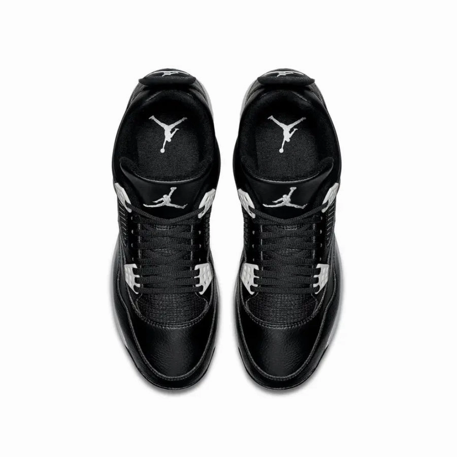 Air Jordan Retro 4 Metal Cleats Black Tech Grey Basketball Shoes