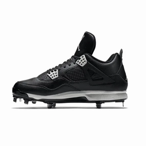 Air Jordan Retro 4 Metal Cleats Black Tech Grey Air Jordan basketball shoes with classic look