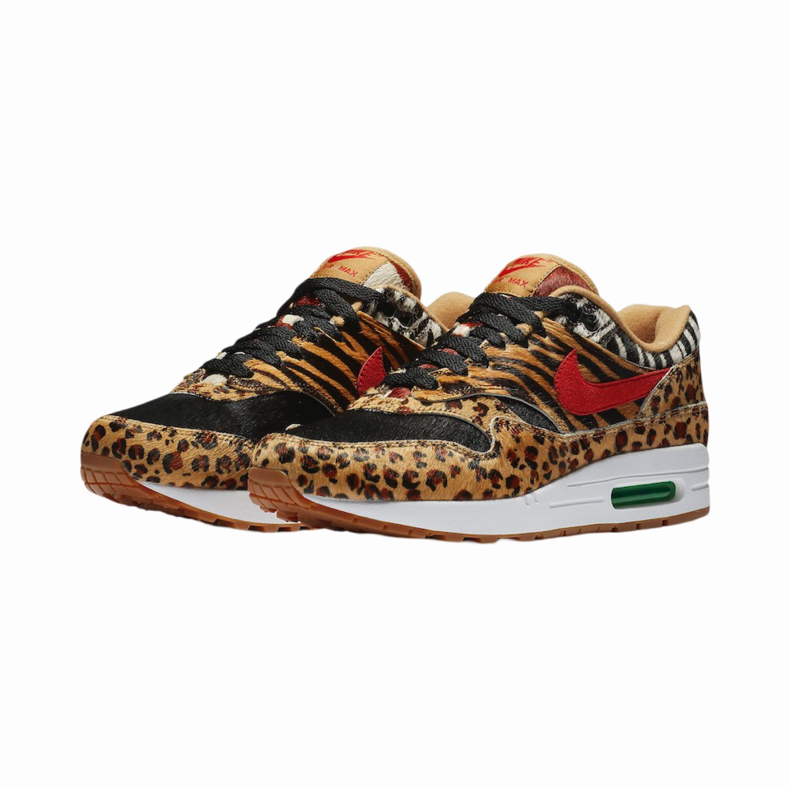 Air Max 1 'Atmos Animal Pack 2.0' Wheat Sport Red Bison Modern Sneakers