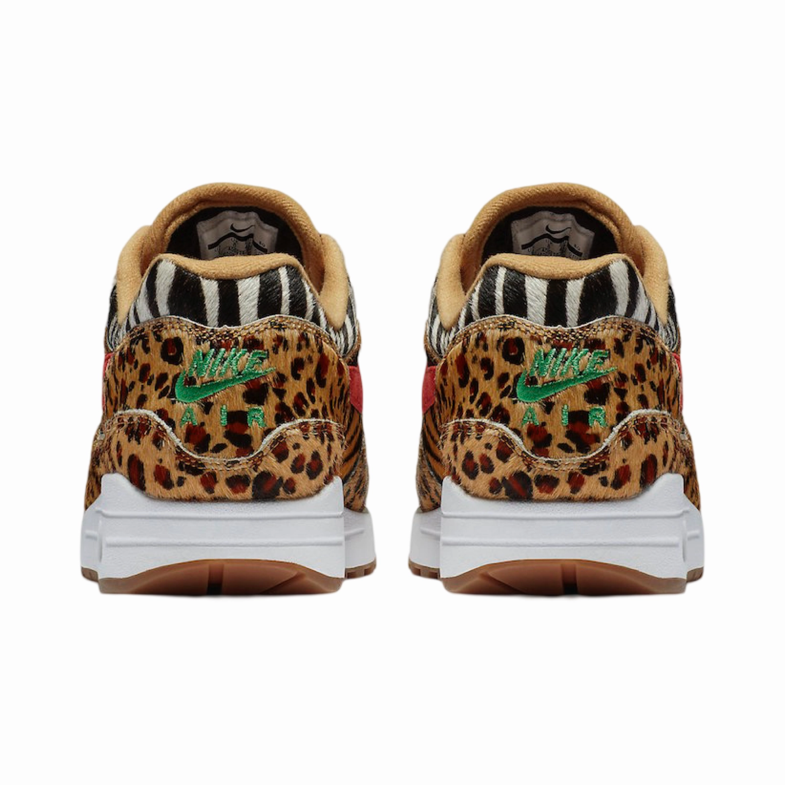 Air Max 1 'Atmos Animal Pack 2.0' Wheat Sport Red Bison Modern Sneakers