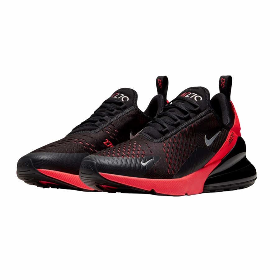 Air Max 270 Black Metallic Silver Red Modern Sneakers