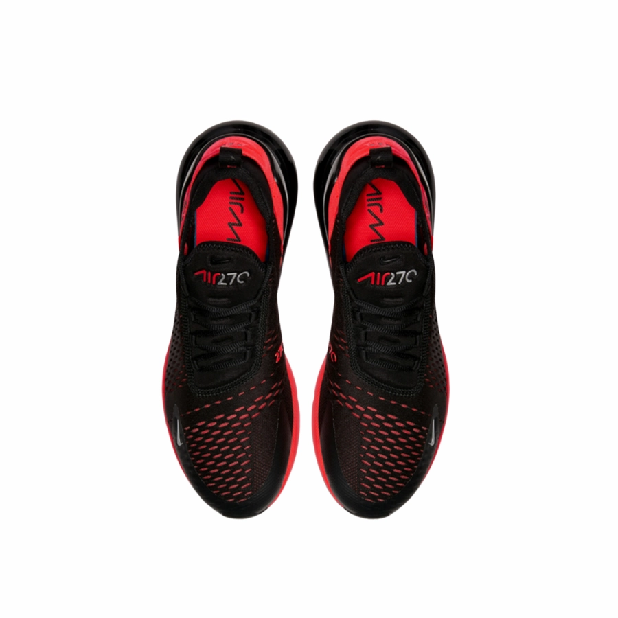 Air Max 270 Black Metallic Silver Red Modern Sneakers