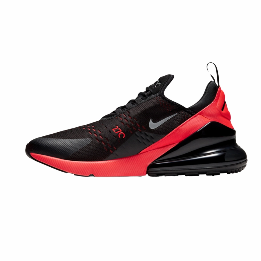 Air Max 270 Black Metallic Silver Red Modern Sneakers