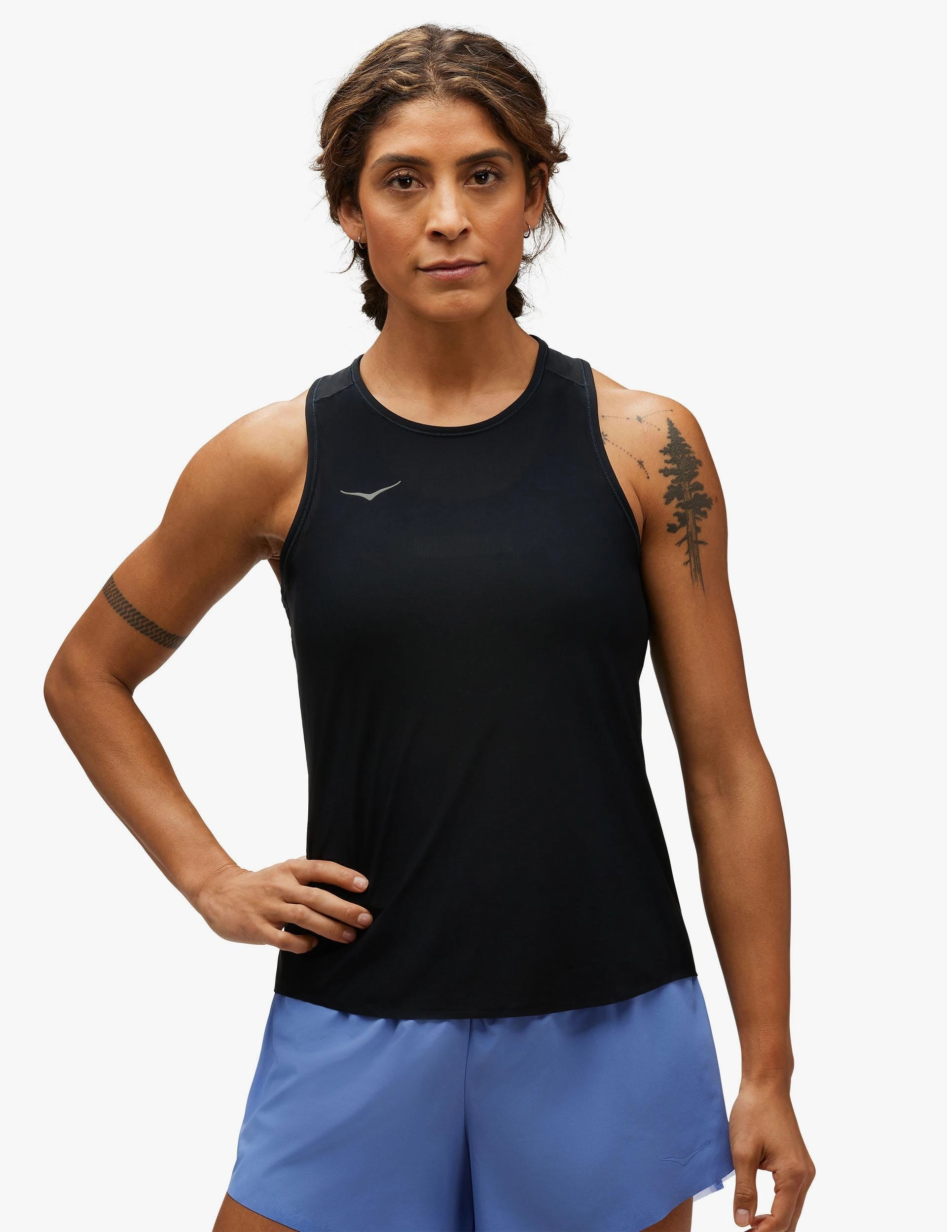 Airolite Run Tank - Black Hoka trail-ready performance shoes