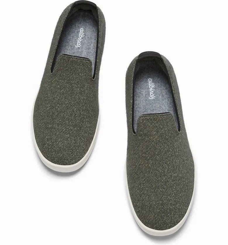 Allbirds - Men's Wool Loungers -  Dark Jungle/ Natural White sleek everyday shoe design