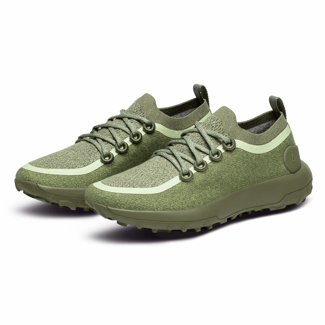 Allbirds Trail Runners SWT - Clam Cargo (Forge Green sole) casual comfortable footwear
