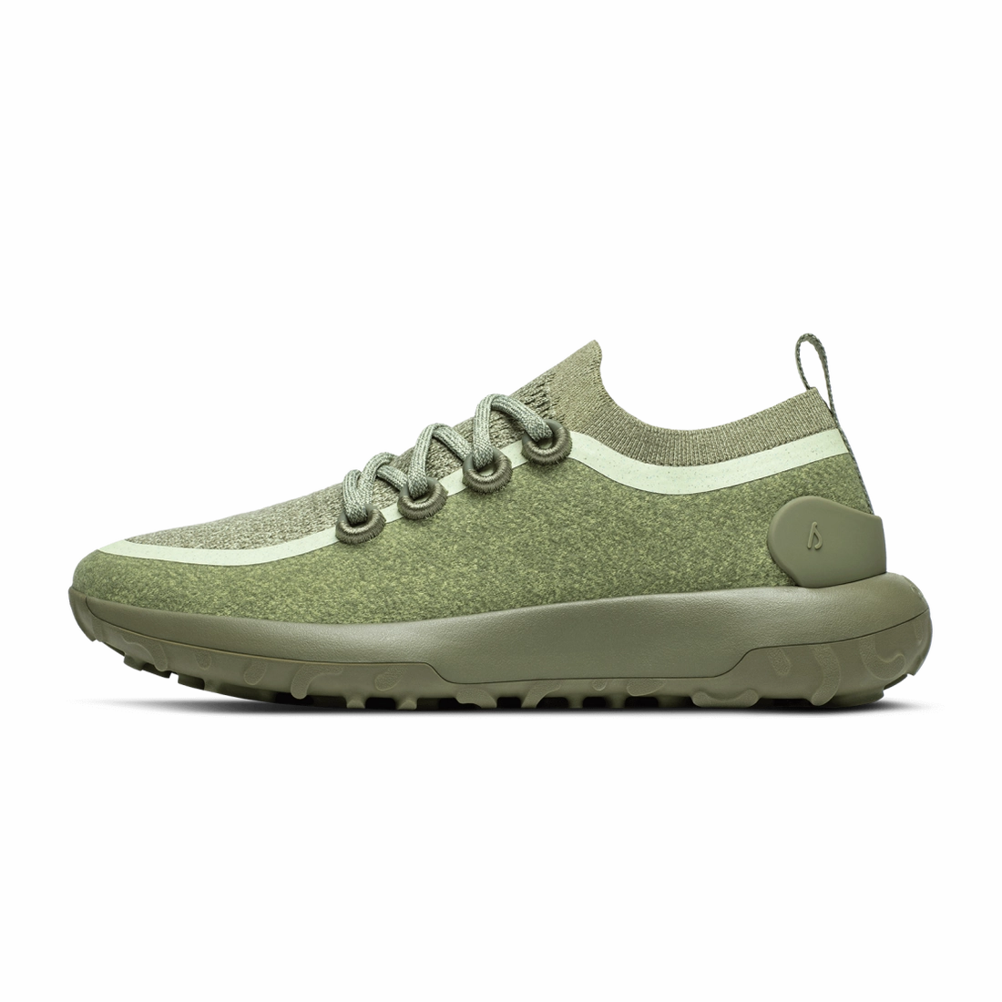 Allbirds Trail Runners SWT - Clam Cargo (Forge Green sole) casual comfortable footwear