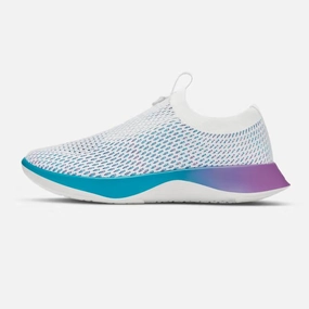 Allbirds Tree Dasher Relay -  Blizzard (Thrive Teal/Lux Purple Sole) Allbirds casual shoe styles