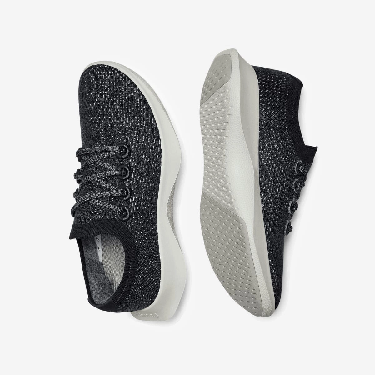 Allbirds Tree Dashers - CLASSICS: Black Thunder (Black Upper / White Sole) sleek everyday shoe design