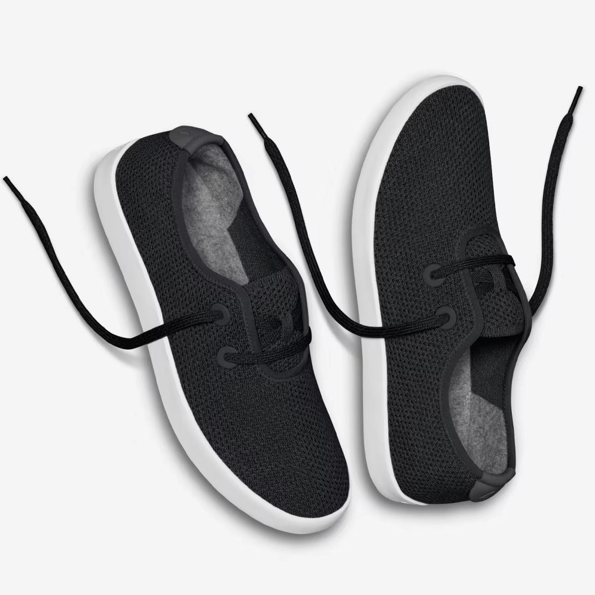 Allbirds Tree Skippers - LIMITED EDITION:  Jet Black (White Sole) sleek everyday shoe design