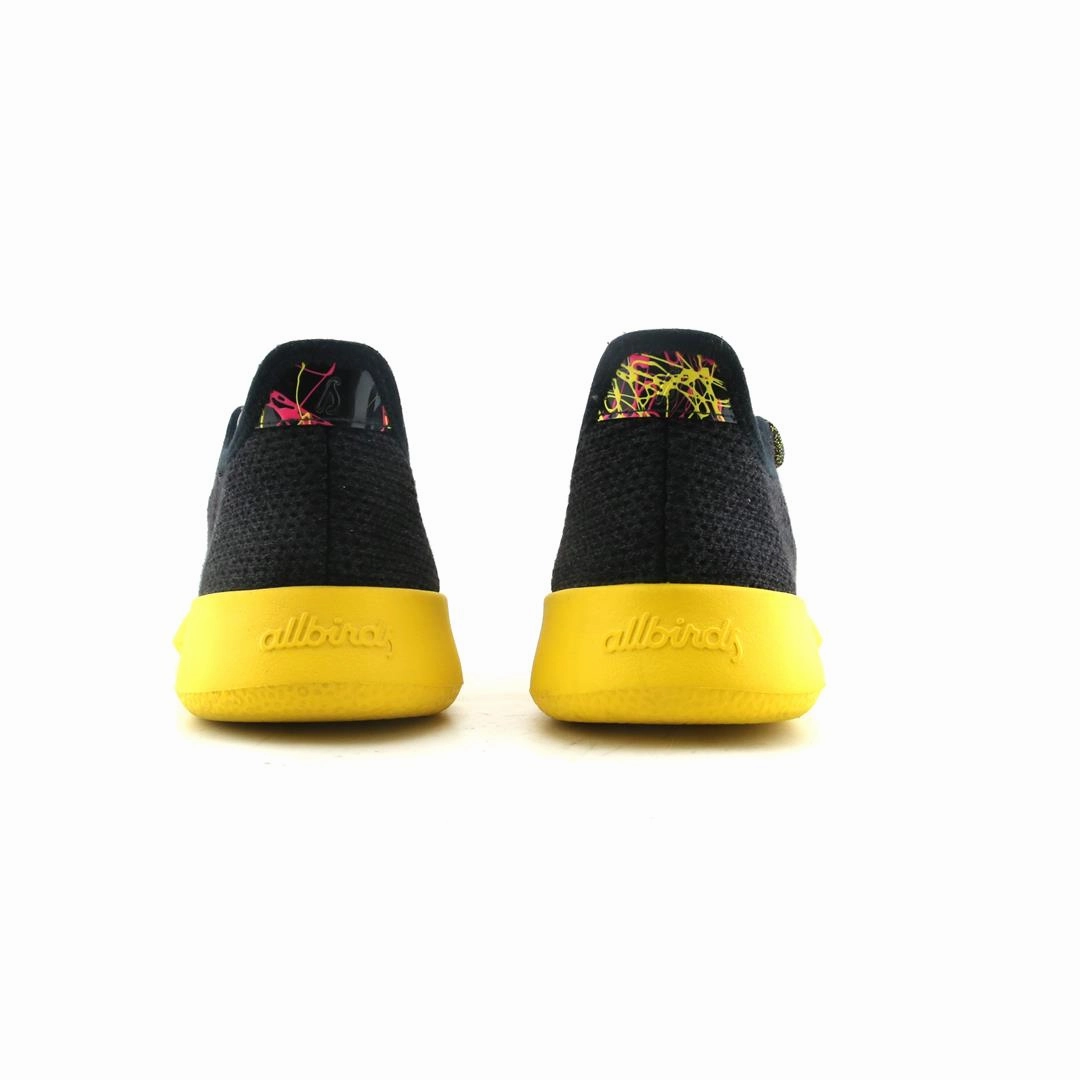 Allbirds women's Tree Runners - LIMITED EDITION: Heathered Black (Yellow Sole) casual comfortable footwear