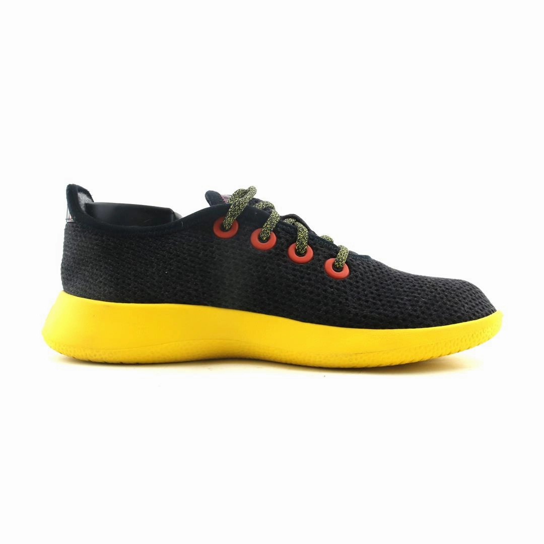 Allbirds women's Tree Runners - LIMITED EDITION: Heathered Black (Yellow Sole) casual comfortable footwear