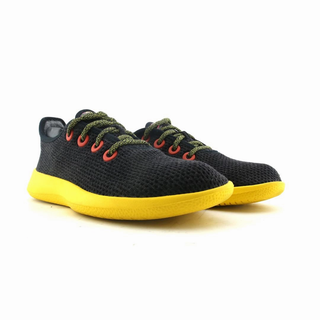Allbirds women's Tree Runners - LIMITED EDITION: Heathered Black (Yellow Sole) casual comfortable footwear