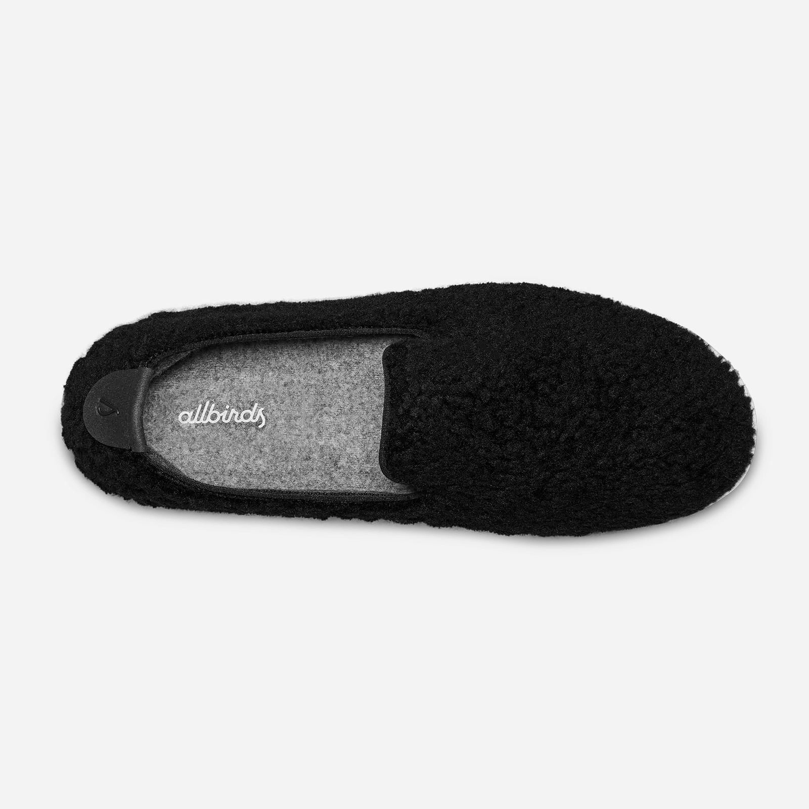 Allbirds Wool Lounger Fluffs- LIMITED EDITION: Natural Black (Cream Sole) sleek everyday shoe design