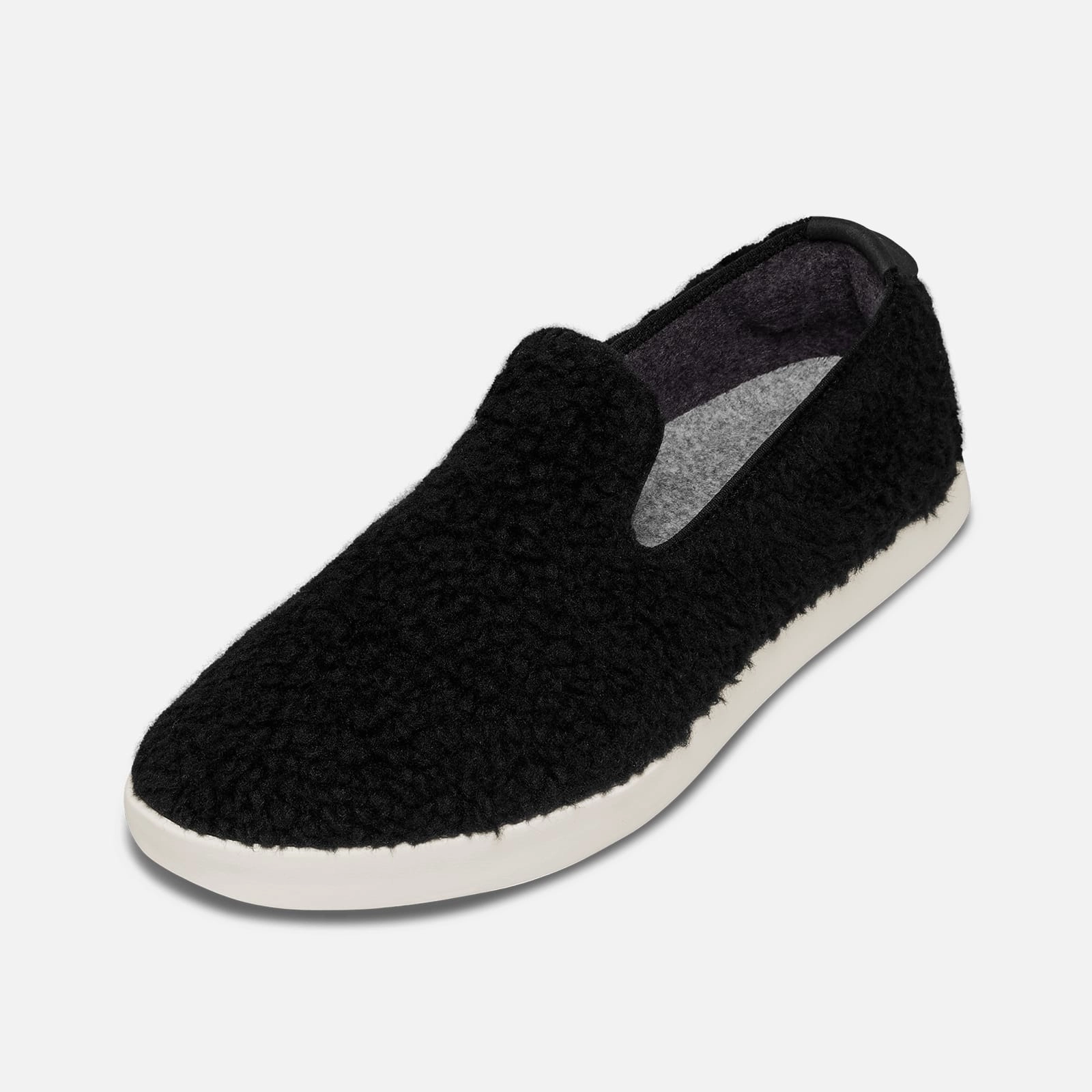 Allbirds Wool Lounger Fluffs- LIMITED EDITION: Natural Black (Cream Sole) Allbirds casual shoe styles