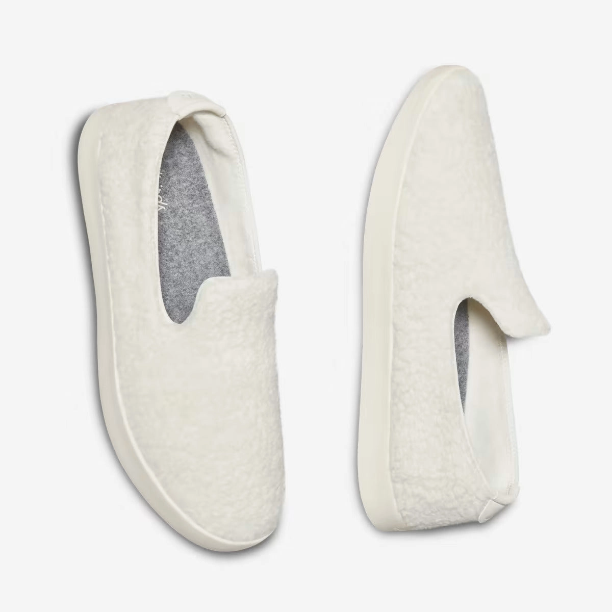 Allbirds Wool Lounger Fluffs- LIMITED EDITION: Natural White (Cream Sole) sleek everyday shoe design