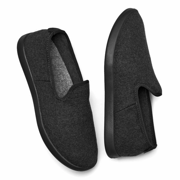 Allbirds Wool Loungers - CLASSICS: Natural BLACK sleek everyday shoe design