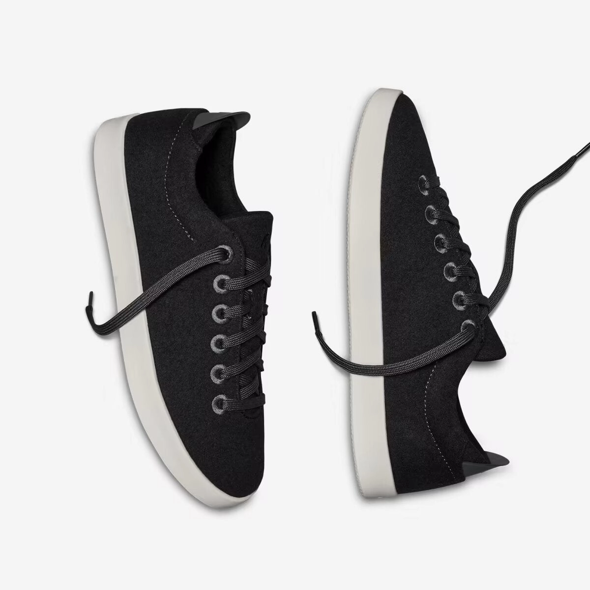 Allbirds Wool Pipers-True Black (White Sole) sleek everyday shoe design