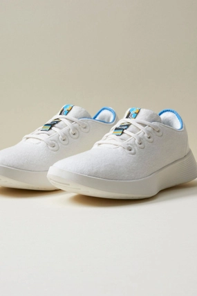 Allbirds Wool Runners 2 -  Natural White/NZ Blue (Natural White Sole) Allbirds casual shoe styles