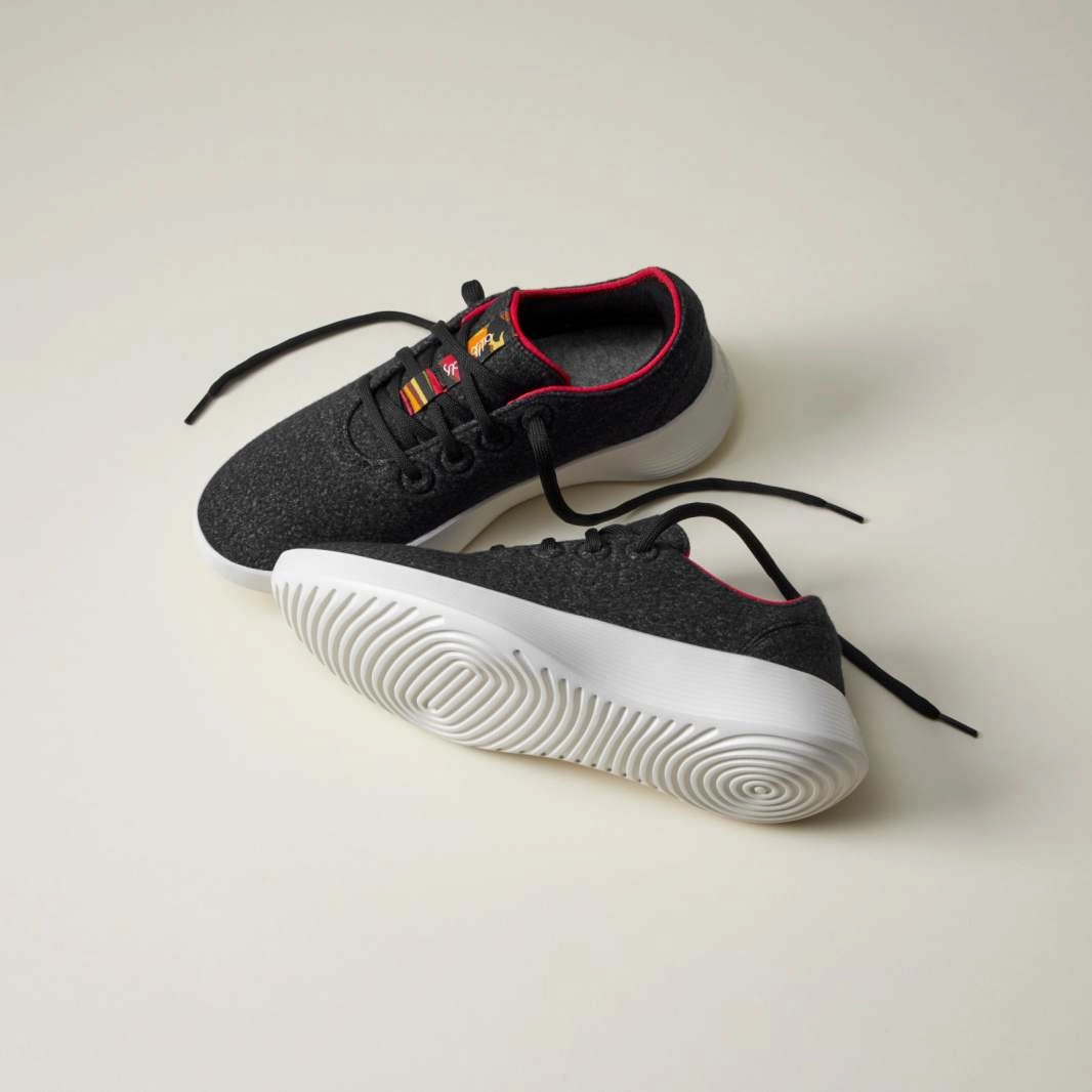 Allbirds Wool Runners Go - Natural Black/Kea Red (Natural White Sole) sleek everyday shoe design