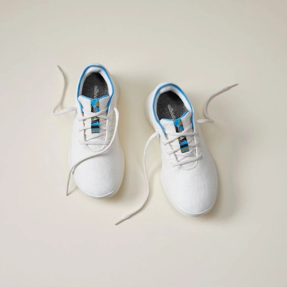 Allbirds Wool Runners Go - Natural White/NZ Blue (Natural White Sole) sleek everyday shoe design