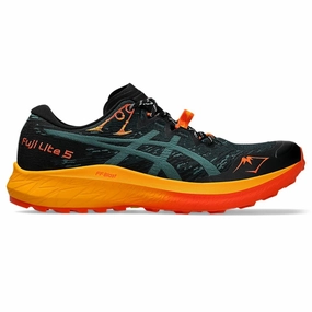 Asics Fuji Lite 5 | Saxon Green / Rainy Lake | Mens Asics cushioned walking sneakers for all-day wear