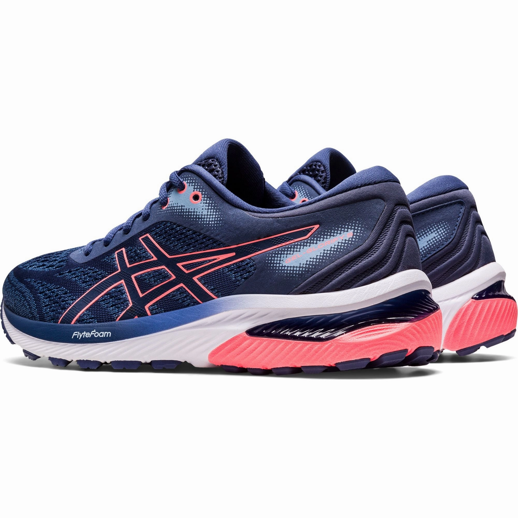 Asics Gel Glorify 5 Womens Running Shoes - Blue Neutral Support Shoes