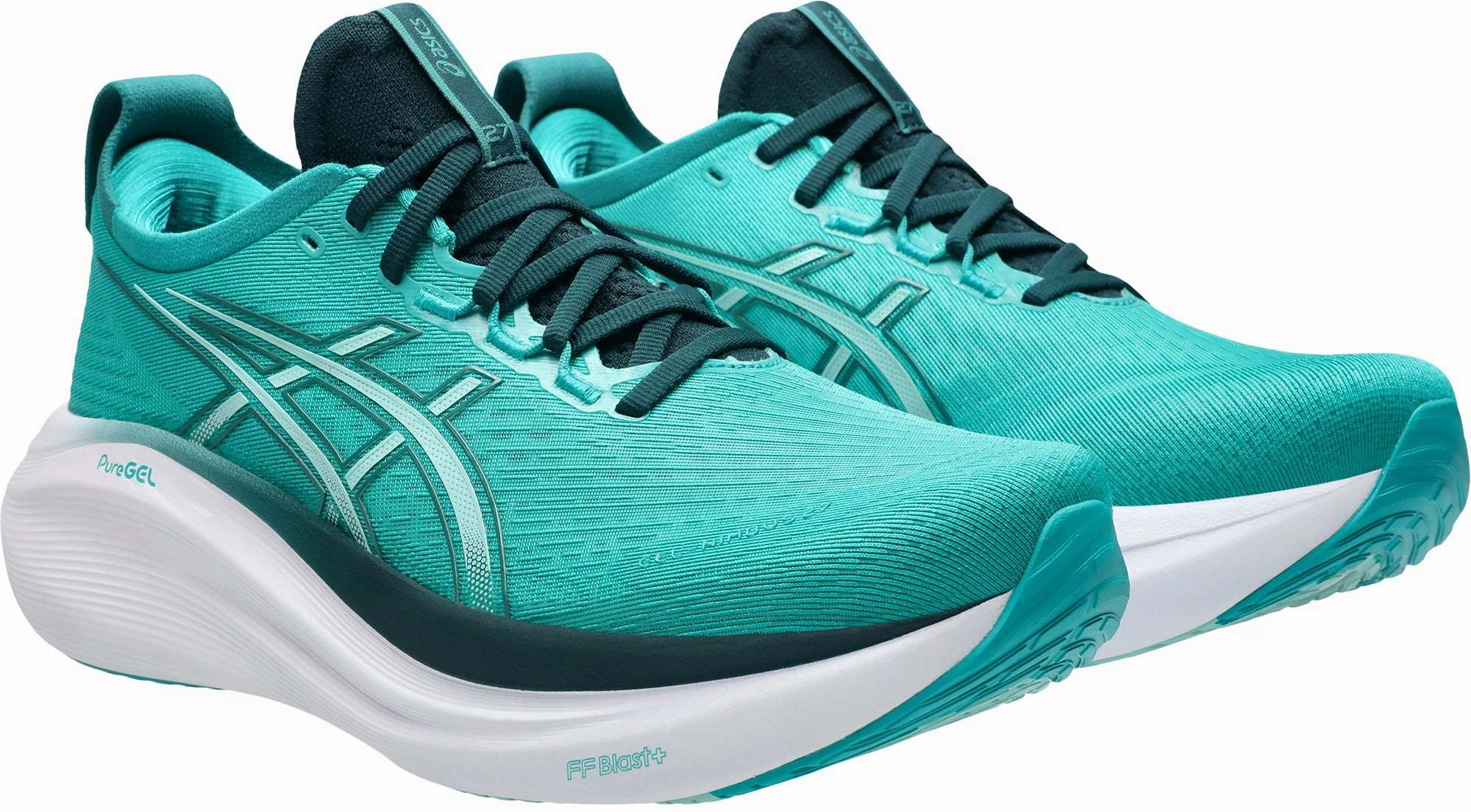 Asics Gel Nimbus 27 Mens Running Shoes - Green Neutral Support Shoes